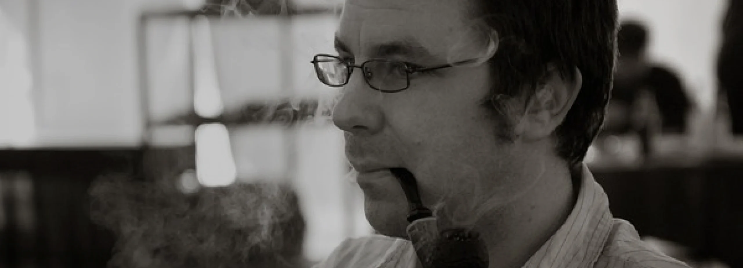 Close-up of handmade tobacco pipe artisan Nate King.